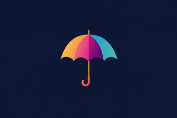 Obraz premium Umbrella minimalist vector logo design