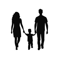 family silhouette vector