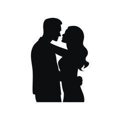 silhouette of a young couple