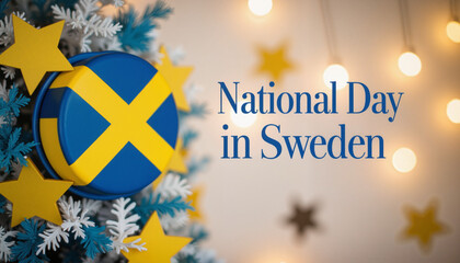 National Day Celebration in Sweden Decorated with Stars  