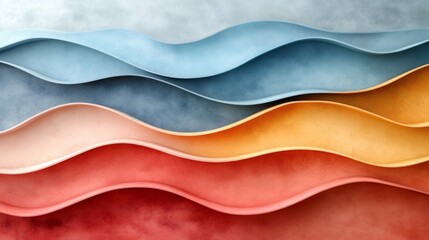 Creating an abstract background filled with wavy layers in soft pastel colors, evoking the serene beauty of sand and sea