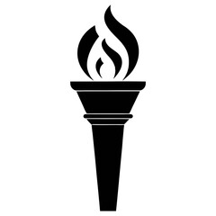 fire flame torch icon vector art silhouette design, Olympic logo style design