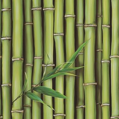 Fototapeta premium seamless Lush bamboo tree featuring bright green leaves highlighting the natural beauty of flora in a serene outdoor environment
