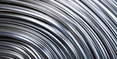 circular galvanized curved rib corrugated panel steel sheet metal plate closeup texture background.