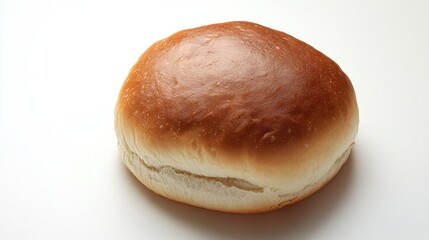 Golden Brown Burger Bun on White Background Perfect for Food Photography and Culinary Projects Fresh Baked