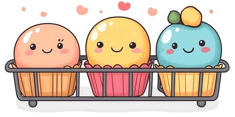 Cute Cupcakes in a Rack