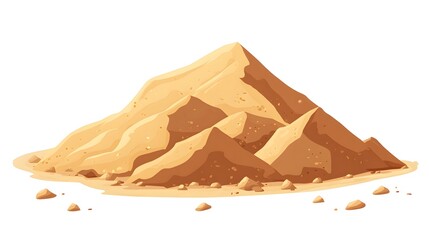 Professional Heap of Sand on White Background for Building Materials Concept