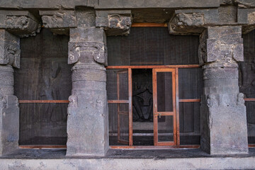 Ellora Caves, Architechture and Carvings. A Unesco World Heritage Site in Chhatrapati Sambhaji Nagar, Mumbai, India. 