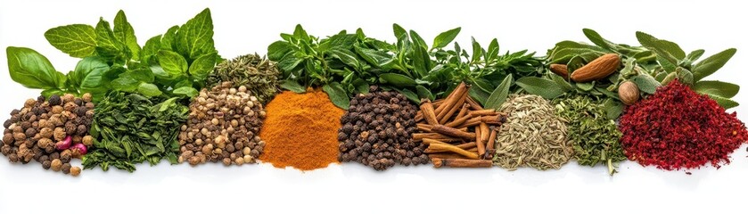 A Colorful Array of Fresh Herbs and Spices for Culinary Arts