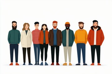 Fototapeta premium Casual group of people in winter clothing 