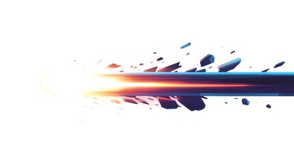 Dynamic Meteor Flying Along Horizontal Bar Loading Animation - Stock Photo