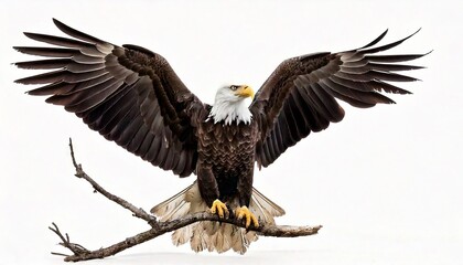 Obraz premium Bald eagle isolated on white background
