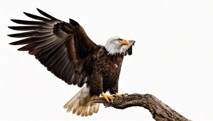 Obraz premium Bald eagle isolated on white background