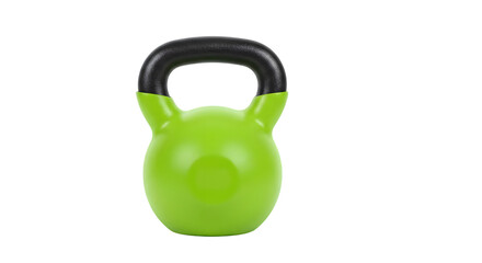 Bright Green Kettlebell Isolated on a White Background for Fitness and Exercise Equipment Imagery, Perfect for Health and Wellness Conceptual Designs