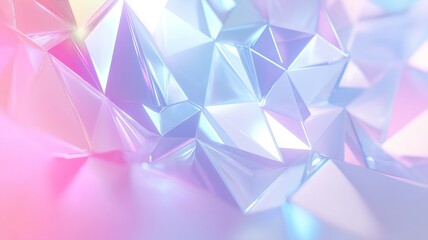 Fototapeta premium Low polygon light pink and blue crystal background