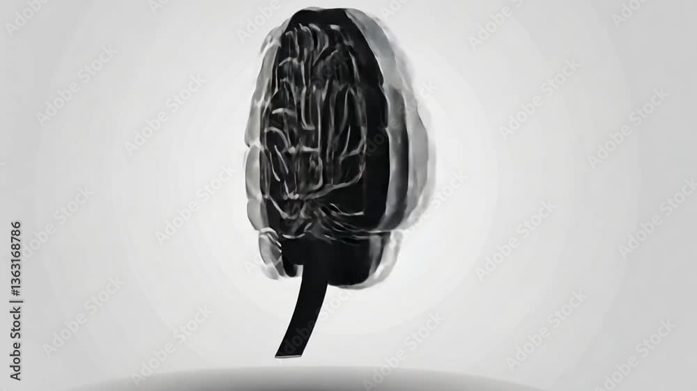 Poster human brain icon representing intellect and cognitive functions generative ai