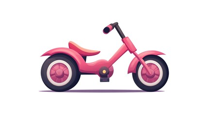 Fototapeta premium Pink Tricycle for Children or Adults Vector Illustration - Multifunctional Cycling Equipment for All Ages