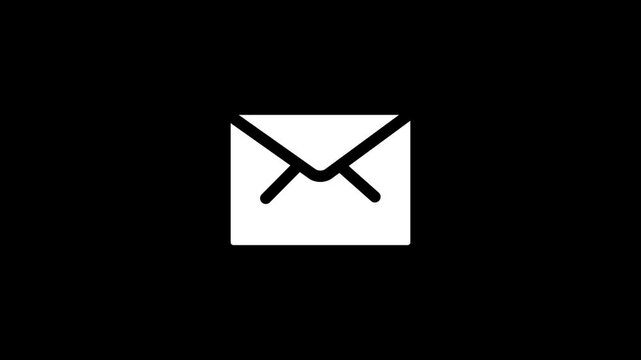 Folded mail envelope icon. paper document mailbox line icon animation.