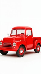 A classic red pickup truck provides ample copy space for text and design elements perfect for vintage advertisements or nostaic ing projects showcasing a vibrant and