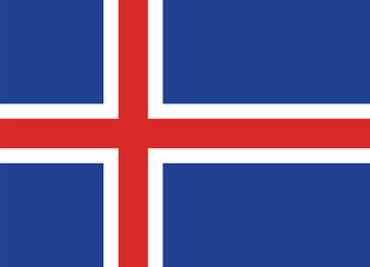 Fototapeta premium Iceland Flag Vector Clipart Illustration – High-Quality Editable Vector Design of Iceland's National Flag with Bold Colors and Crisp Lines for Graphic Design, Printing, and Web Use