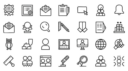 Fototapeta premium Simple Line Icons Pack for Business and Communication