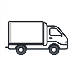 Minimal eco-friendly delivery truck icon with clean lines, symbolizing green transportation, logistics, and sustainable delivery service.