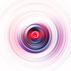 Colorful radial motion effect. Abstract rounded background. Color curves and sphere.