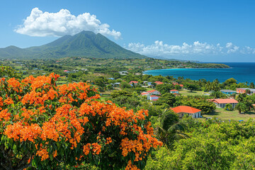 A vibrant representation of St. Kitts, highlighting its tropical beauty and rich culture