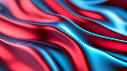 Obraz premium Red and blue silk fabric folds, abstract design, luxury textiles, vibrant pattern background