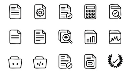 Collection of Business Document and Data Icons
