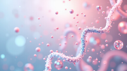 Microscopic view of magnesium glycinate complex with bubbles floating around.