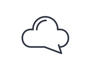 Conceptual signs of Cloud and speech bubble. Isolated Vector Illustration