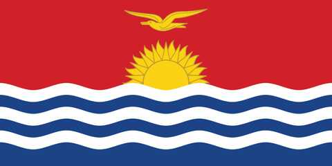 Obraz premium Kiribati Flag Vector Clipart Illustration - High-Quality Digital Artwork of the National Flag of Kiribati with Bold Colors, Symbolic Design, and Crisp Detailing for Use in Various Creative Projects