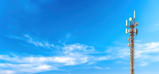 Obraz premium Communication tower against blue sky