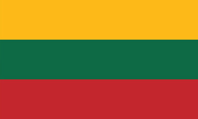 High-Quality Lithuania Flag Vector Clipart Illustration - National Flag Design with Bold Colors of Green, Yellow, and Red - Ideal for Creative and Graphic Design Projects