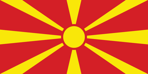 High-Quality Macedonia Flag Vector Clipart Illustration - Modern Digital Artwork of the National Flag of North Macedonia with Vivid Colors and Precise Detailing