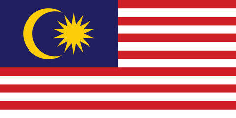 Malaysia Flag Vector Clipart Illustration - High-Quality Digital Artwork of the National Flag of Malaysia with a Modern, Crisp Design for Graphic Design Projects, Web, and Print Media