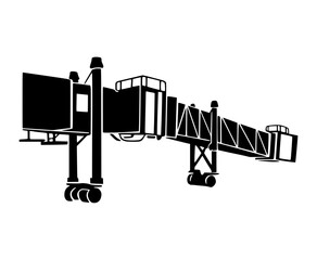 Airplane Gate Bridge Vector Illustration - Minimalist Design