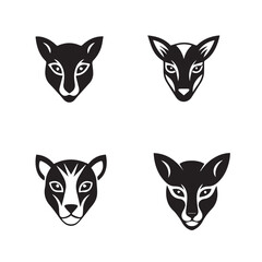 Obraz premium Silhouette set of deer face