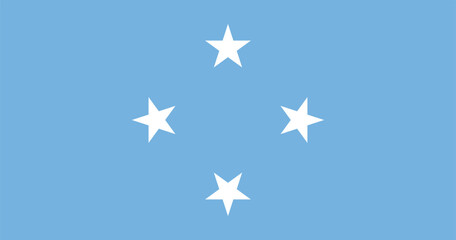 Micronesia Flag Vector Clipart Illustration - High-Quality Digital Artwork of the National Flag of Micronesia in Crisp, Clean, and Scalable Format for Design and Printing