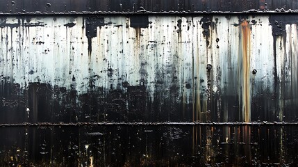 Fototapeta premium Gritty industrial background with streaks and drips of dark fluid material