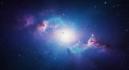 Stunning cosmic view of a vibrant nebula with swirling colors and stars