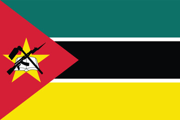 Mozambique Flag Vector Clipart Illustration, National Emblem, Vibrant Flag Design, Country Symbol, African Heritage, National Pride, Flag Graphics, Artistic Flag, Mozambique Symbolism