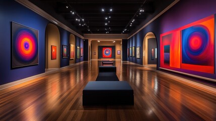 Abstract artwork bringing color and life to classic gallery space