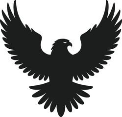 Majestic Eagle with Spread Wings – American Patriotic Silhouette Vector