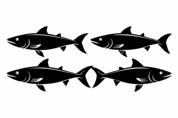 Pike icon set of silhouette black vector bundle