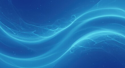 Naklejka premium Abstract blue waves with glowing light effects creating a serene background