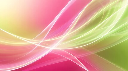 Abstract Pink Green Light Waves.