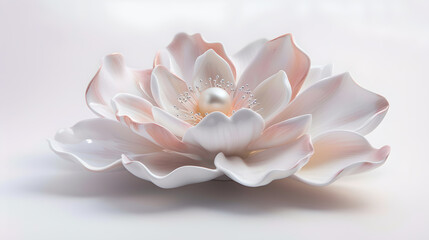 Fototapeta premium Delicate White Ceramic Flower, Elegant Home Decor