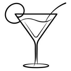 Martini Glass Outline Vector